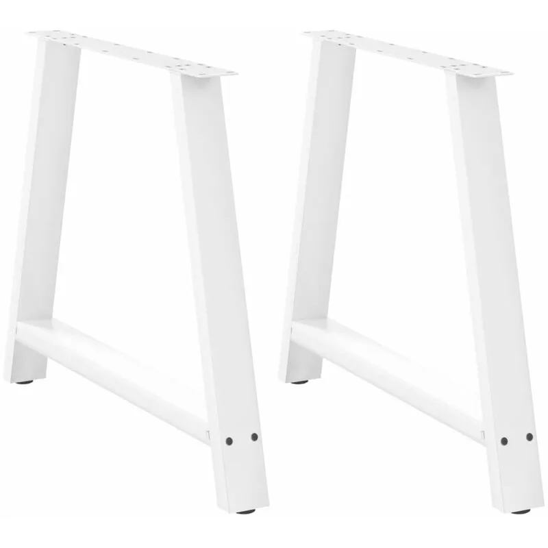 Vidaxl - Gambe Tavolino da Caff� a a 2pz Bianco 90x(72-73) cm Acciaio