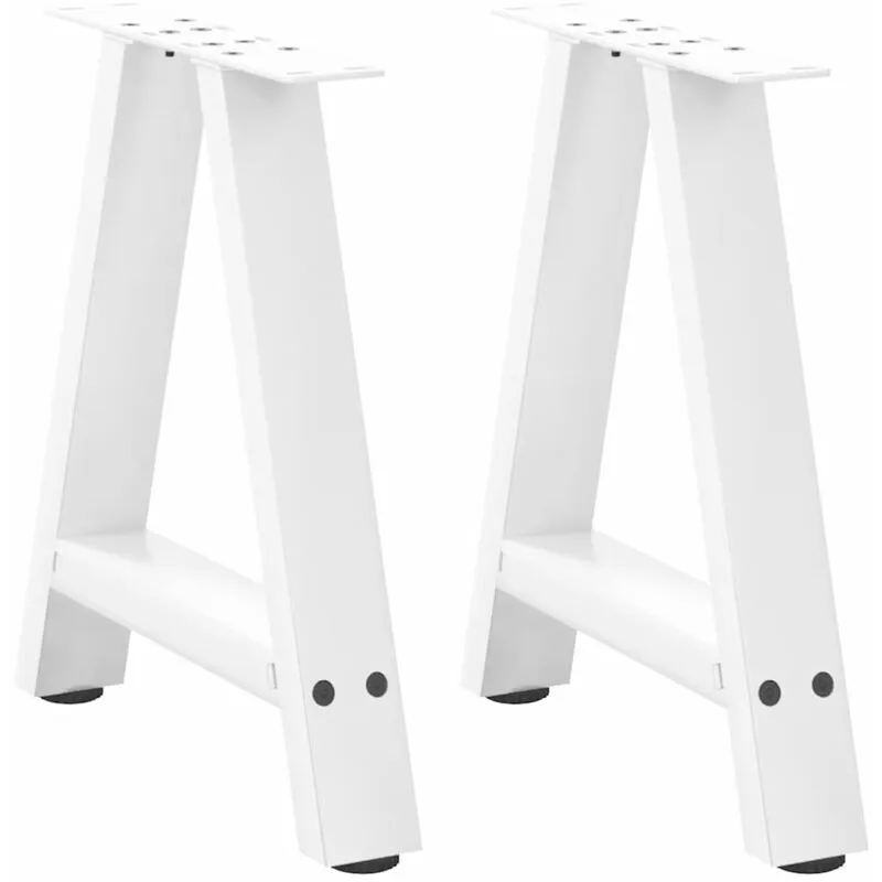 Vidaxl - Gambe Tavolino da Caff� a a 2 pz Bianco 50x(42-43) cm Acciaio