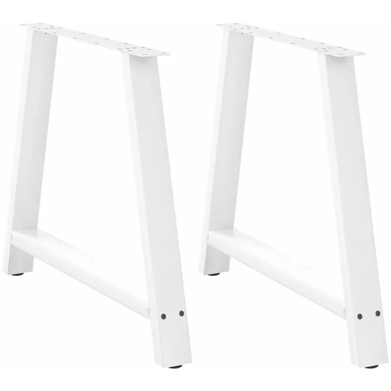 Vidaxl - Gambe Tavolino da Caff� a a 2pz Bianco 100x(72-73) cm Acciaio