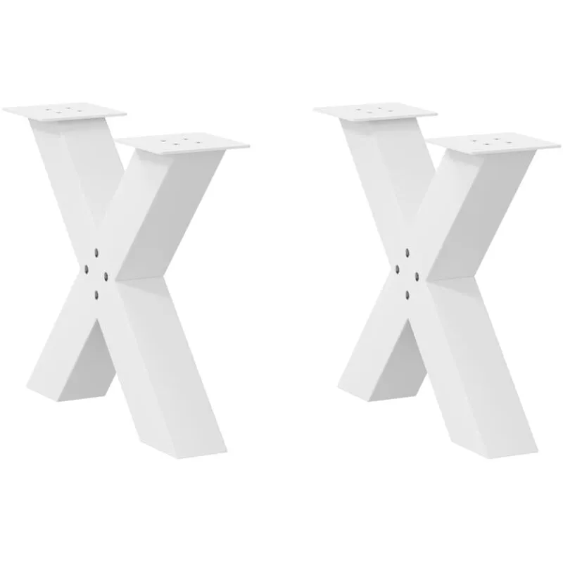 Vidaxl - Gambe Tavolino Caff� a x 2 pz Bianco 50x(42-43) cm Acciaio