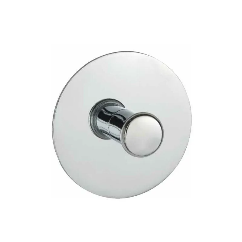  - Gancio appendiabito da muro, gancio porta asciugamani per il bagno, montaggio a parete senza foratura Turbo-Loc®, Acciaio, ø 6 cm, lucido