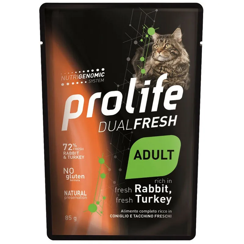 Prolife - Dual Fresh per Gatti Adult da 85 gr Coniglio e Tacchino