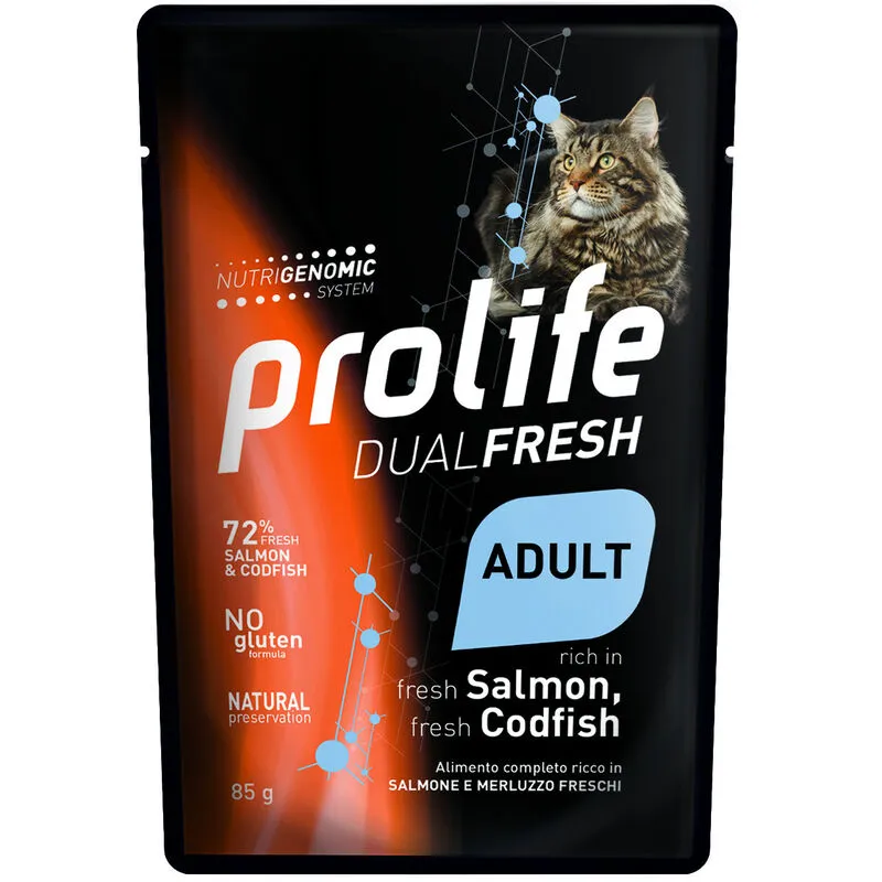 Prolife - Dual Fresh per Gatti Adult da 85 gr Salmone e Merluzzo