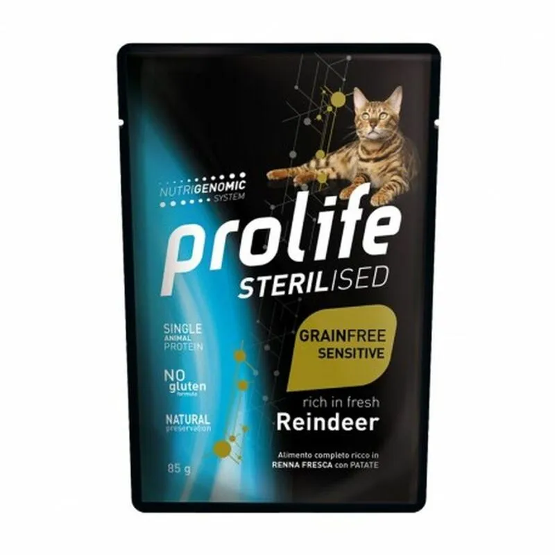 Prolife - Gatto Grain Free Sensitive Sterilised Renna 85gr