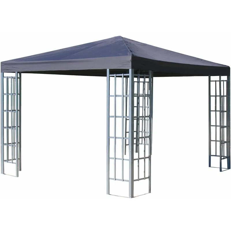 Quick-star - Gazebo a traliccio 3x3m in metallo per feste in giardino antracite ral 7012