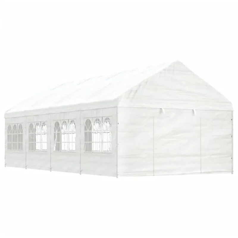 Vidaxl - Gazebo con Tetto Bianco 8,92x4,08x3,22 m in Polietilene