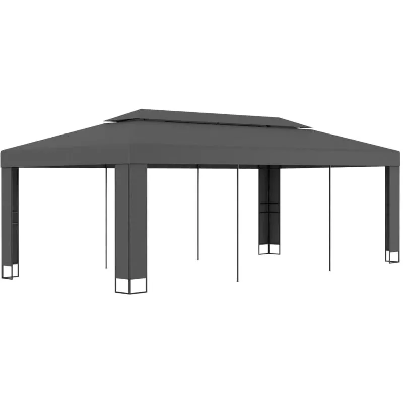 Gazebo con Tetto Doppio 3x6 m Antracite - Vidaxl