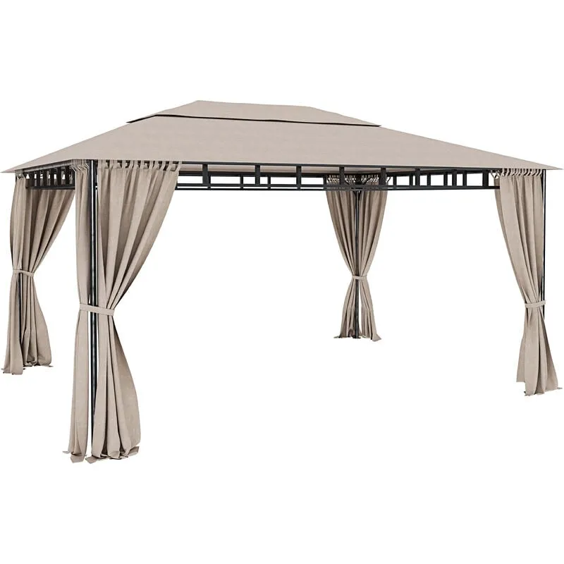 Arreditaly - Gazebo Da Giardino 3 x 4 m Con Tende Laterali Richiudibili Struttura In Acciaio Robusto Copertura Impermeabile 180 g/m² Con 4 Teli