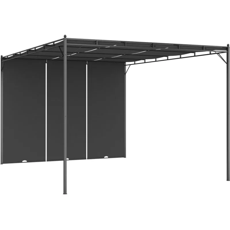 Vidaxl - Gazebo da Giardino con Tenda Laterale 4x3x2,25 m Antracite