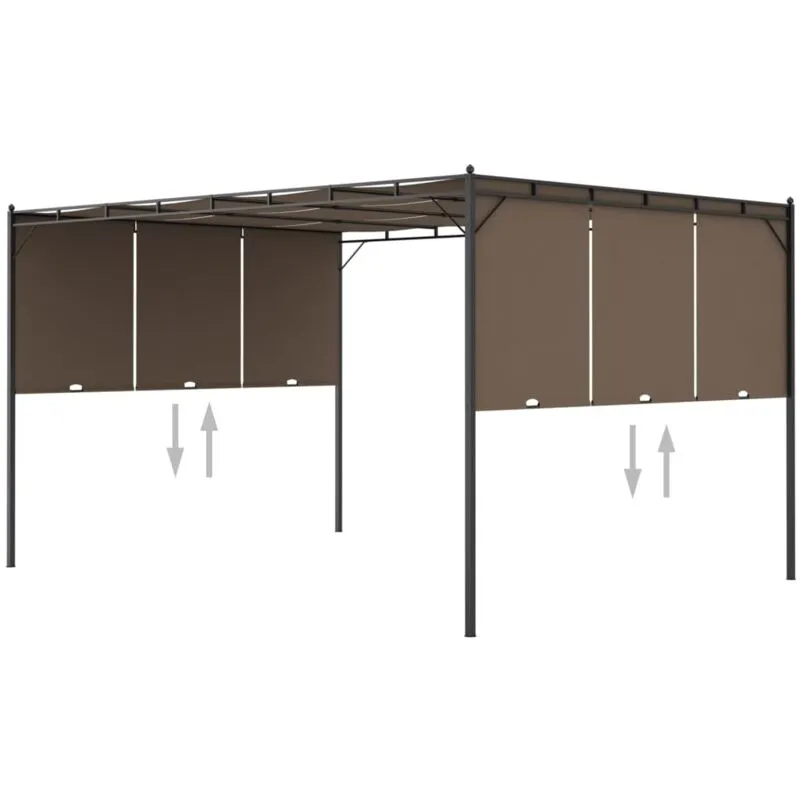 Gazebo da Giardino con Tenda Laterale 4x3x2,25 m Talpa - Vidaxl