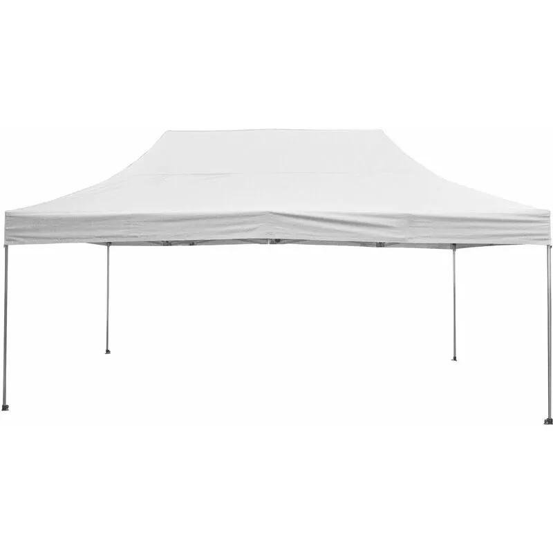 Gazebo da Giardino Pieghevole 3x4,5m in Alluminio e Tessuto Bianco