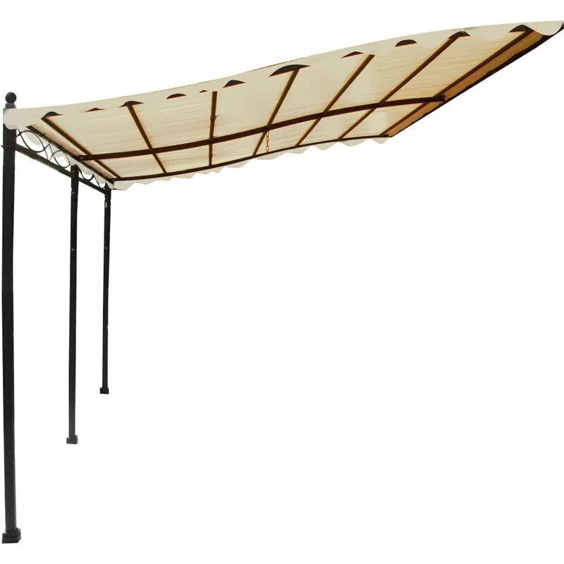 Gazebo Pergola Addossato 3x4 m in Acciaio Antracite