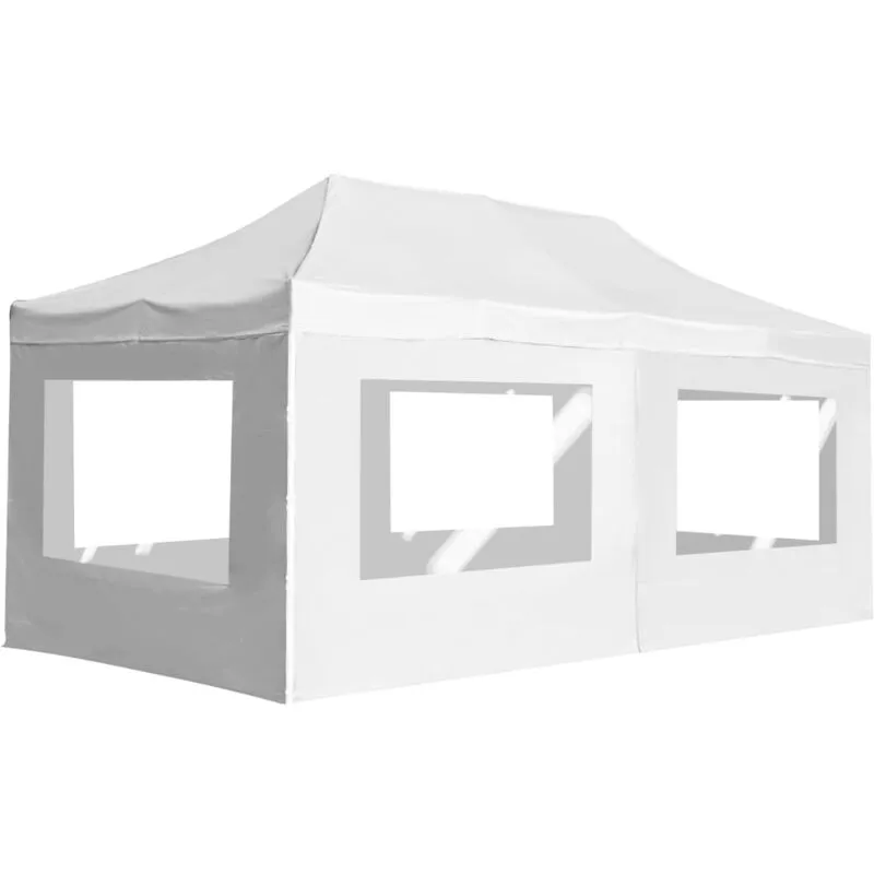 Gazebo Professionale Pieghevole Alluminio e Pareti 6x3m Bianco - Vidaxl