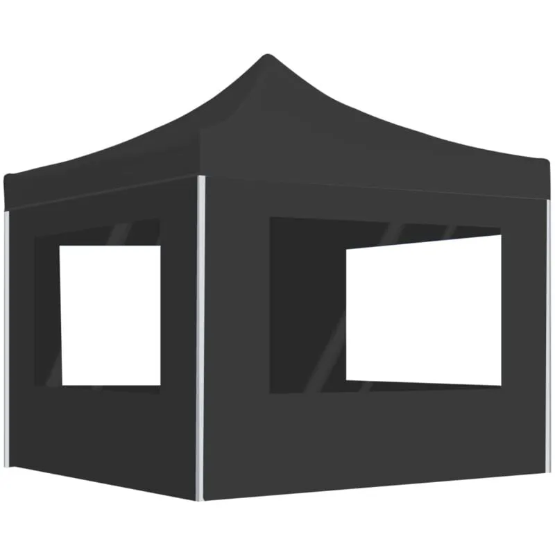 Gazebo Pieghevole con Pareti in Alluminio 3x3 m Antracite - Vidaxl