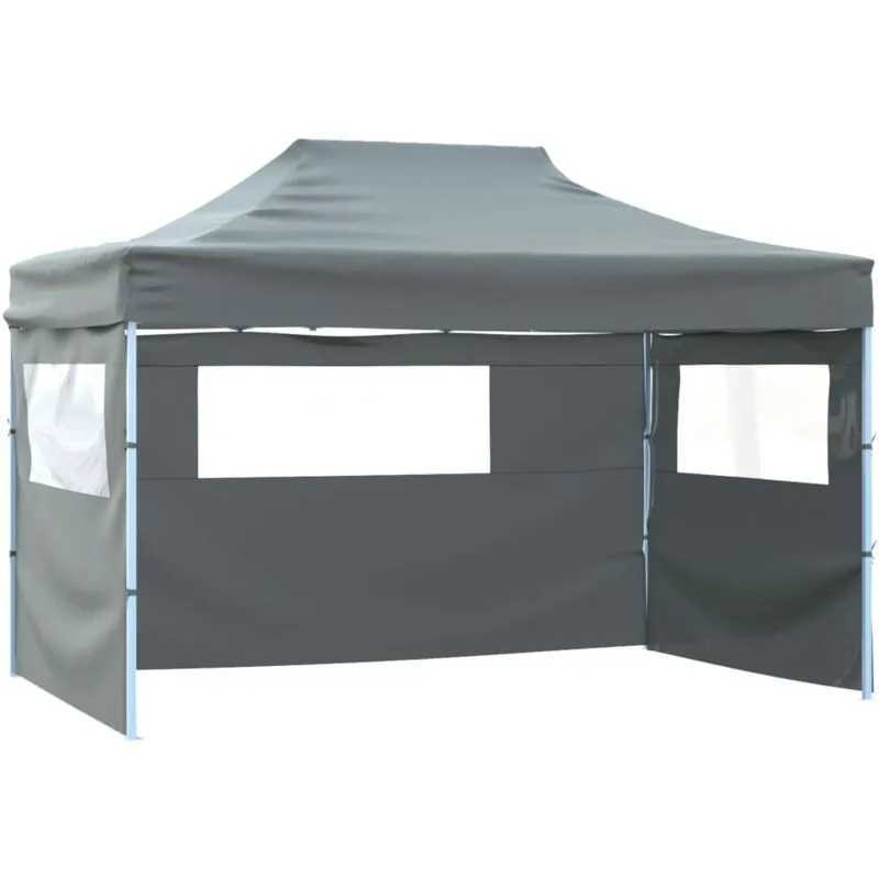 Vidaxl - Gazebo Professionale Pieghevole 3 Pareti 3x4m Acciaio Antracite Antracite