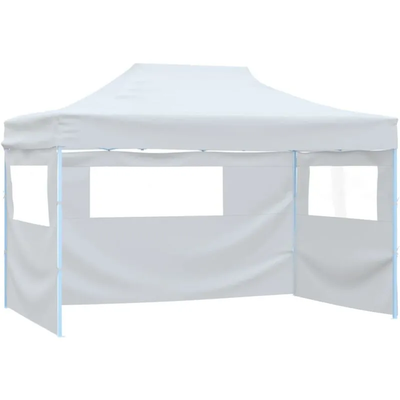 Vidaxl - Gazebo Professionale Pieghevole 3 Pareti 3x4m Acciaio Bianco