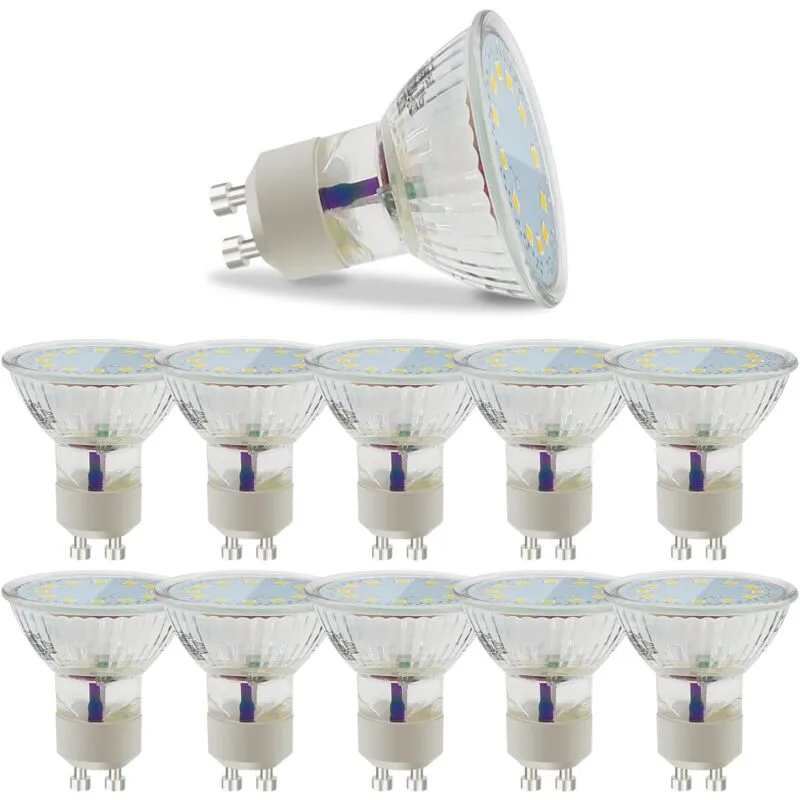  10 pezzi GU10 Lampadine LED bianco caldo 3W - PAR16 Spot da incasso 120° Angolo di fascio illuminazione 3000K risparmio energetico