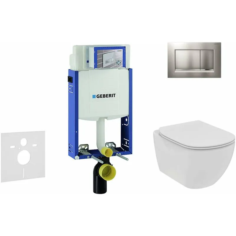 Combifix - Set di installazione a parete, wc e sedile Ideal Standard Tesi, placca Sigma30, cromo opaco/cromo 110.302.00.5 NE7 - 