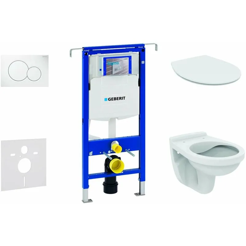 Duofix - Modulo di installazione a parete, wc Alpha con sedile, placca di comando Sigma01, bianco alpino 111.355.00.5 ND1 - 