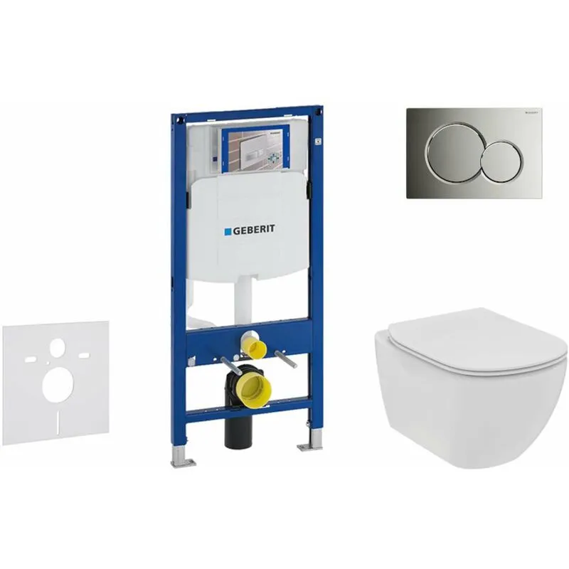  - Duofix - Set di installazione a parete, wc e sedile Ideal Standard Tesi, placca Sigma01, Rimless, SoftClose, cromo lucido 111.300.00.5 NE2