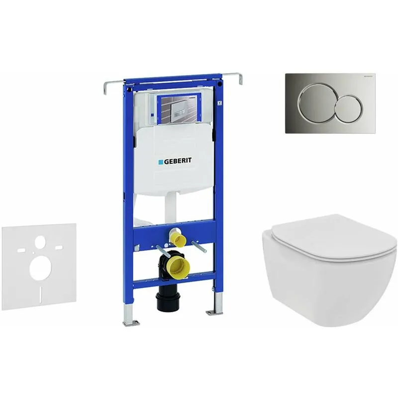  - Duofix - Set di installazione a parete, wc e sedile Ideal Standard Tesi, placca Sigma01, Rimless, SoftClose, cromo lucido 111.355.00.5 NE2