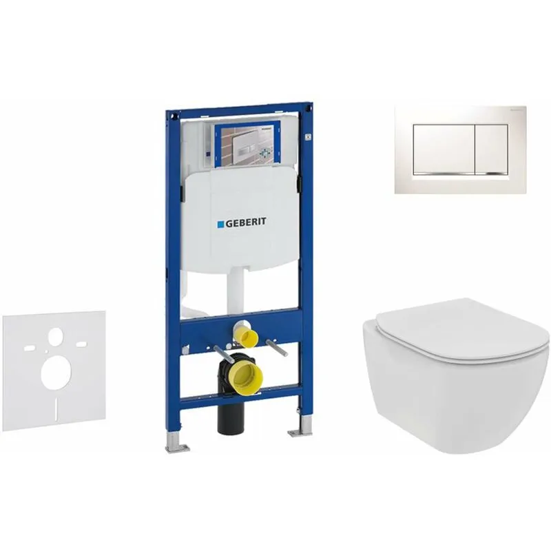  - Duofix - Set di installazione a parete, wc e sedile Ideal Standard Tesi, placca Sigma30, Rimless, SoftClose, bianco/cromo 111.300.00.5 NE5