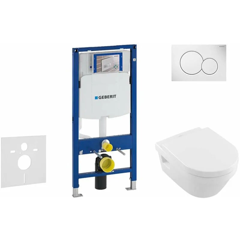  - Duofix - Modulo di installazione per wc sospesi con placca di comando Sigma01, bianco alpino + wc e copriwater DirectFlush, SoftClose,