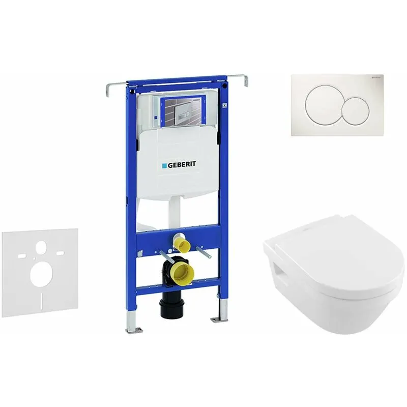  Duofix - Modulo di installazione per WC sospesi con placca di comando Sigma01, bianco alpino + WC e copriwater DirectFlush, SoftClose,