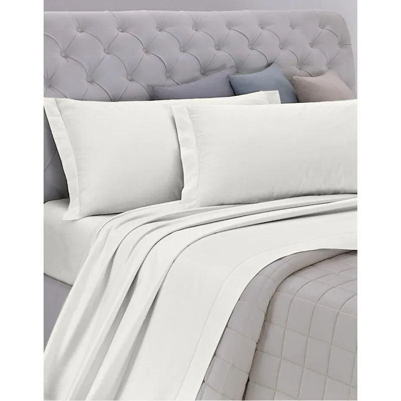 Completo Letto Made in Italy flanella in 100% Cotone, Matrimoniale, Linea Enjoy, tinta unita beige, con trattamento antipilling, invernale, caldo e