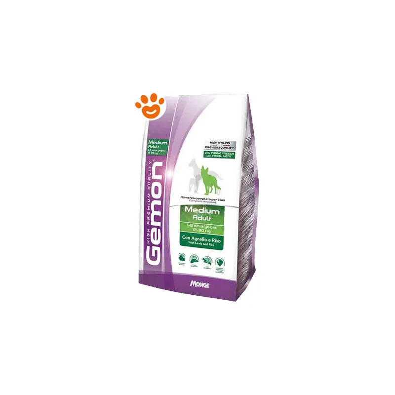 Gemon Dog Medium Adult Agnello e Riso - Sacco da 3 kg - Monge