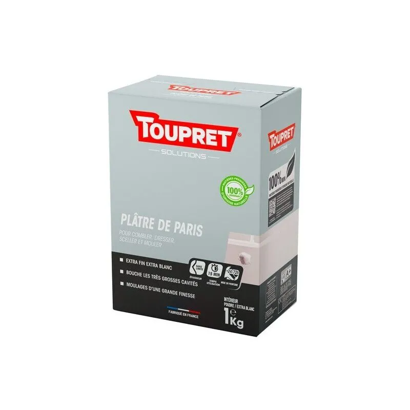 Gesso in polvere per pareti/soffitti interni Toupret 1 kg Toupret