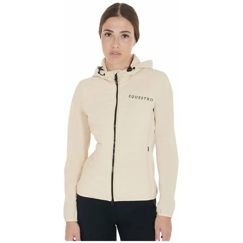 Giacca piumino da donna in tessuto misto tecnico: xs, Beige