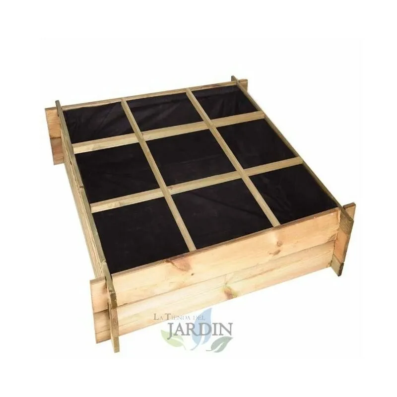 Suinga - Fioriera in Legno Impregnato. Orto Urbano in Legno 104 x 104 x 24 cm, 9 Scomparti