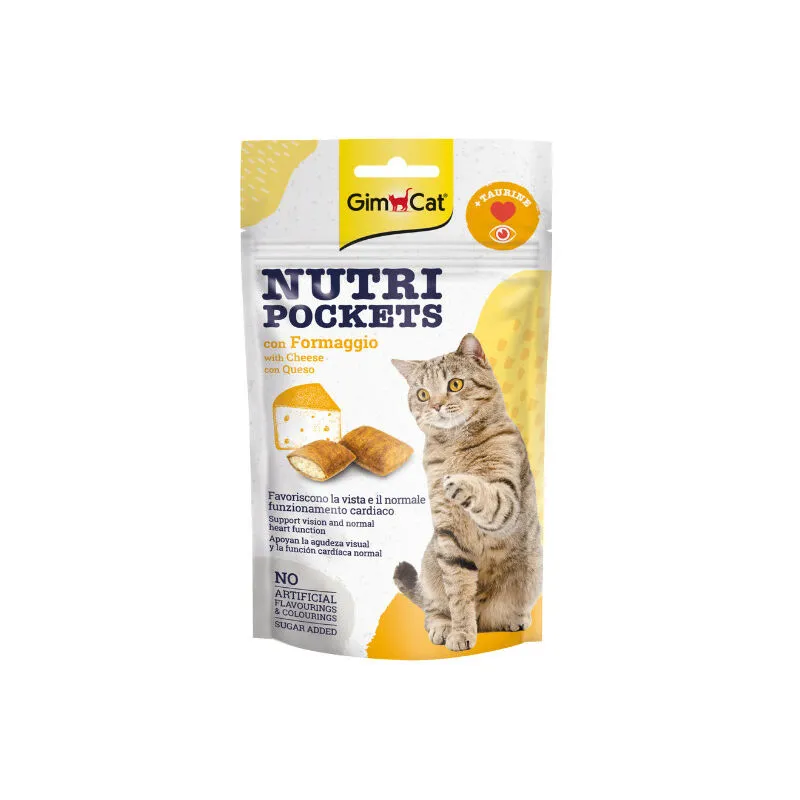 GimCat Nutri Pockets per Gatti da 60 gr Formaggio e Taurina