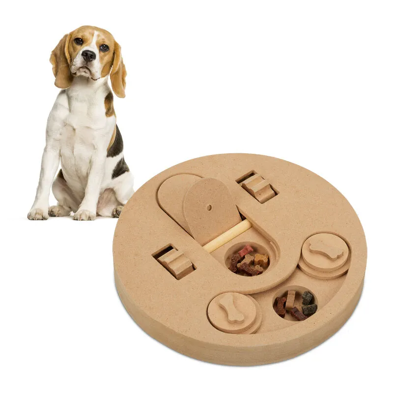 Relaxdays - Gioco Interattivo per Cani e Gatti, mdf, Giocattolo Attivazione Mentale, Dog Activity Puzzle Toy, Marrone