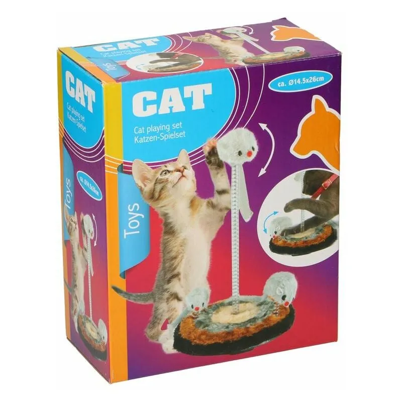 Gioco Per Gatto Con 3 Topi 15 X 26 Cm Play Set Gatti Giochi Passatempo Animali