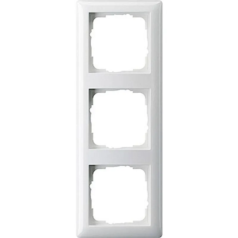 Gira - 3 scomparti Telaio di copertura System 55, Standard 55 Bianco puro lucido 021303 1 pz.