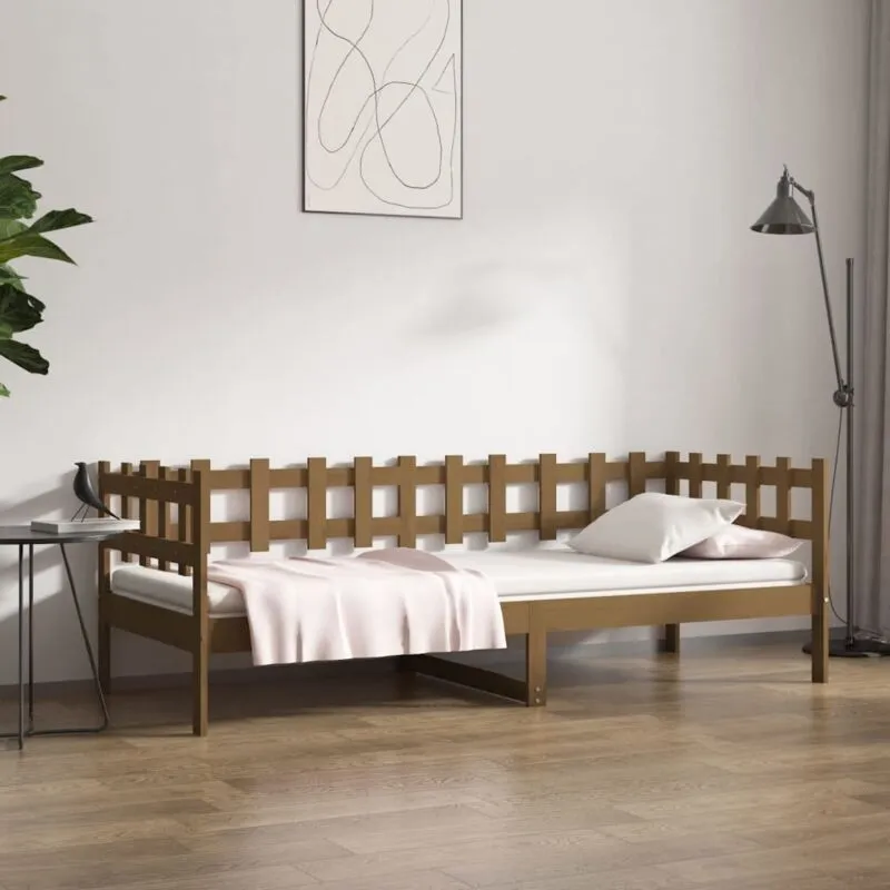 VidaXL Dormeuse Marrone Ambra 80x200 cm in Legno Massello di Pino