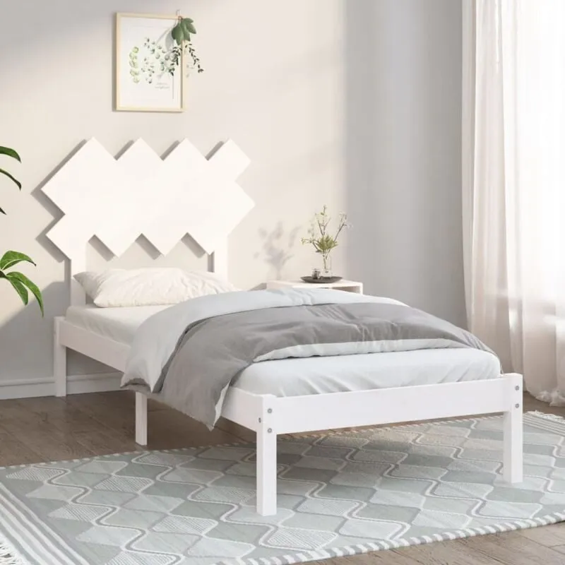 Vidaxl - Letto adulto, Giroletto, Letto singolo Bianco 90x200 cm in Legno Massello