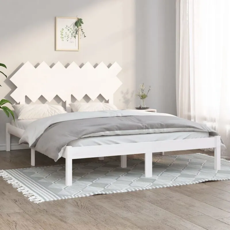 Vidaxl - Giroletto Bianco 140x190 cm 4FT6 Double in Legno Massello