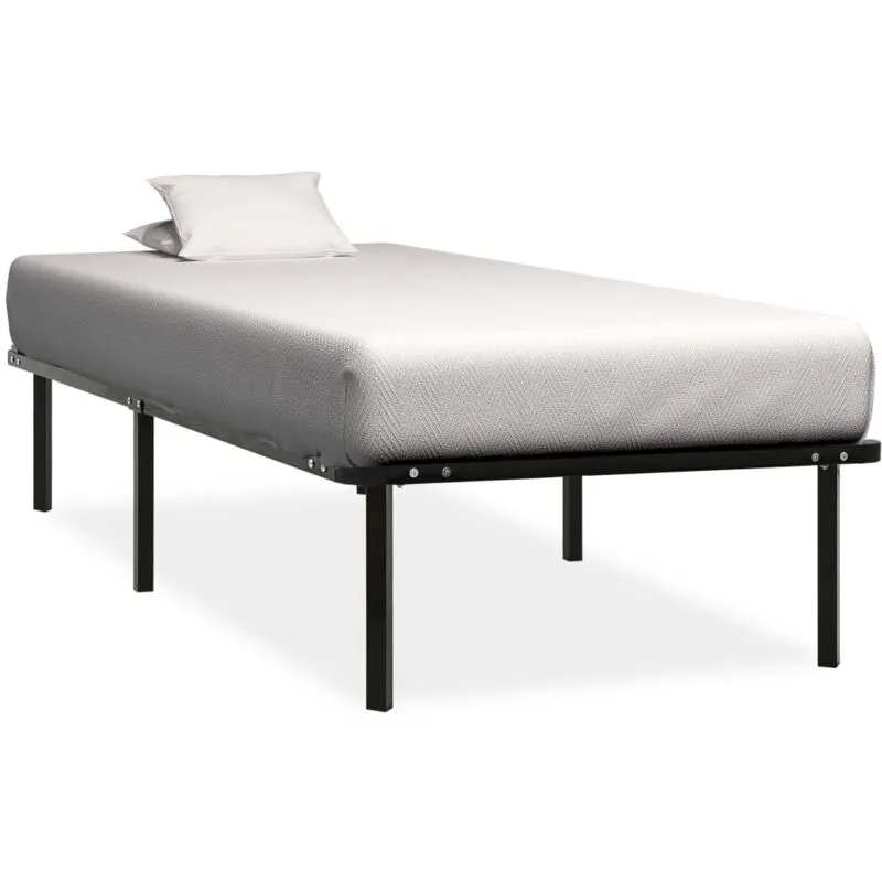 Letto adulto, Giroletto, Letto singolo Nero in Metallo 90x200 cm Vidaxl