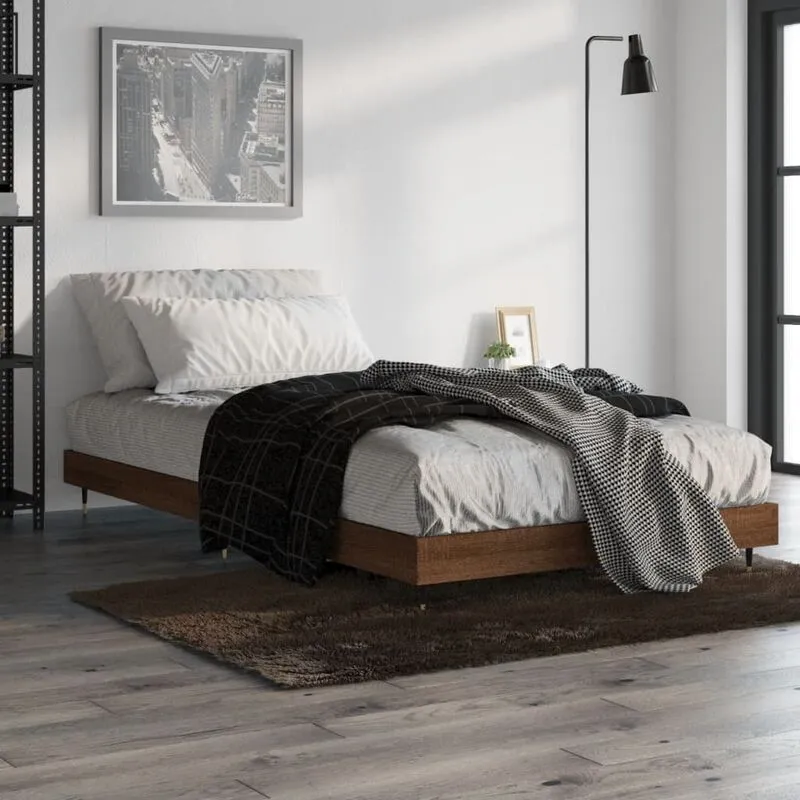 Letto adulto, Giroletto, Letto singolo Rovere Marrone 90x190 cm in Legno Multistrato Vidaxl