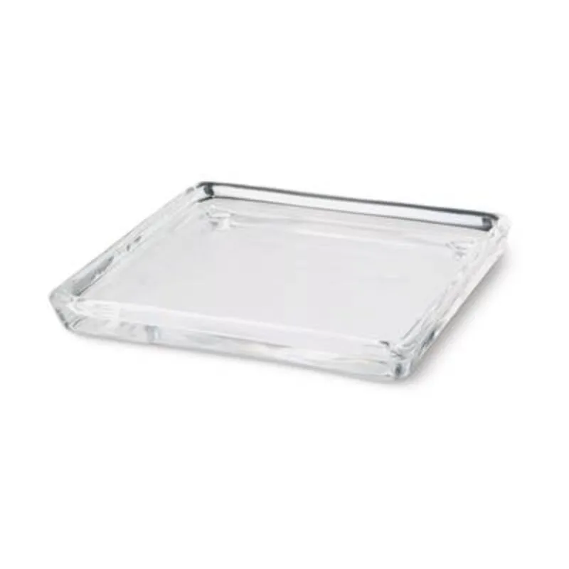 Glass plate square 100 mm tra
