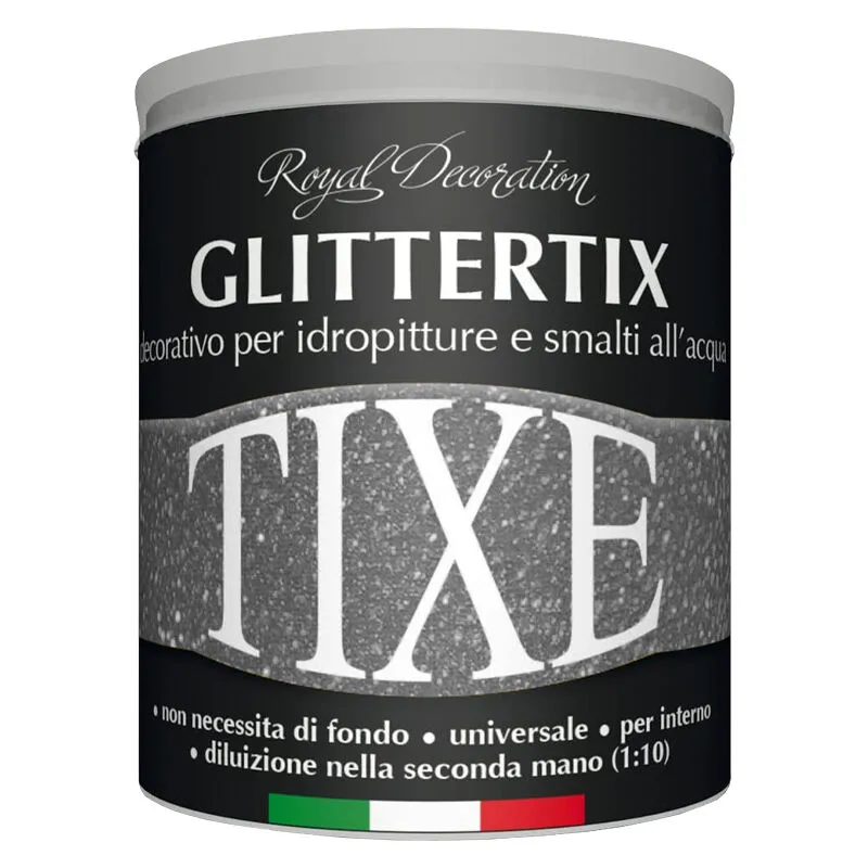 Tixe - Pittura Decorativa Glittertix 250 ml - Argento Glitterato
