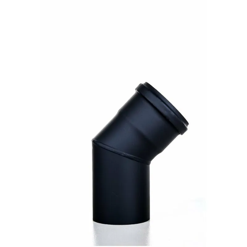 Conti - Gomito 45° tubo in acciaio nero opaco fumi linea Pellet curva diam 80 mm