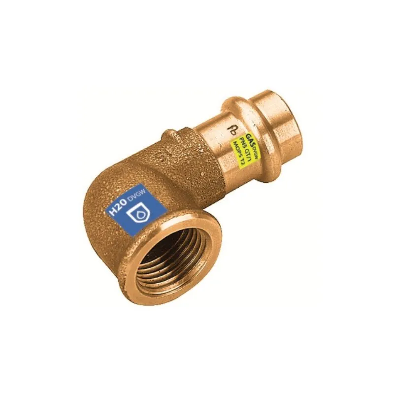 Frabo - Gomito 90° in bronzo a pressare f x fil f acqua/gas diam. 22 x 3/4