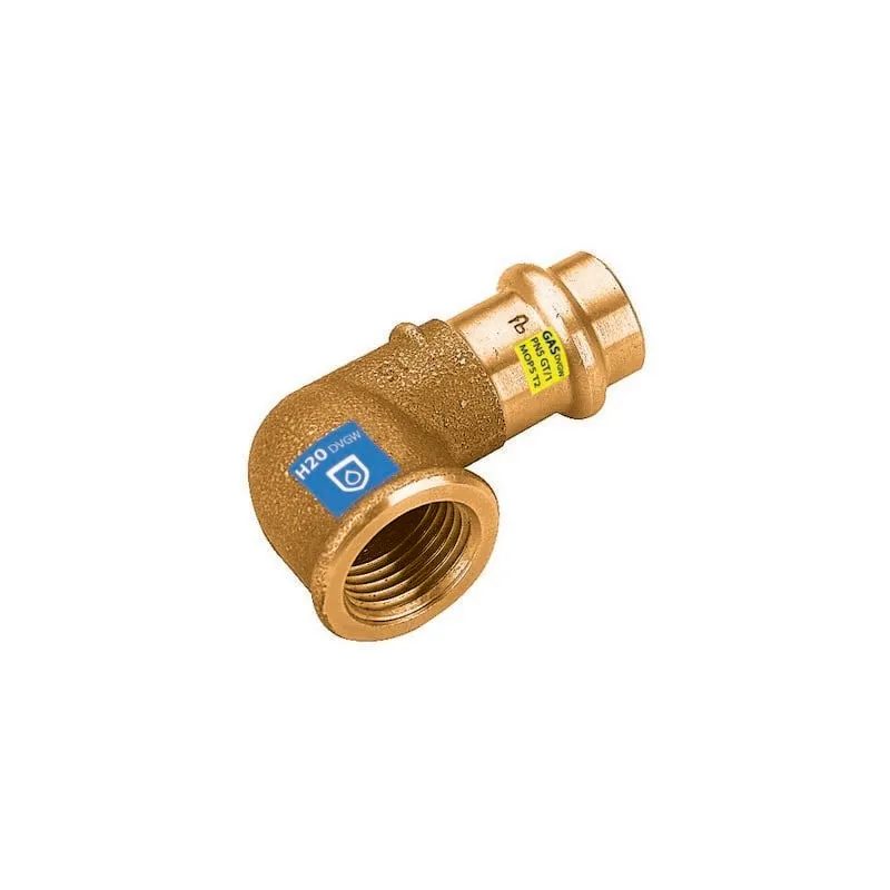 Frabo - Gomito 90° in bronzo a pressare f x fil f acqua/gas diam. 18 x 3/4