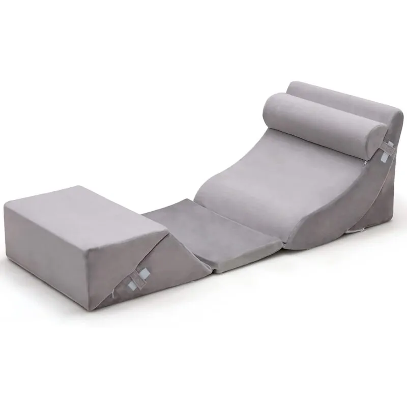 6 Pz Cuscino a Cuneo da Lettura per Letto/Divano, in Memory Foam, Cuscino Ergonomico Regolabile, Supporto per Collo/ Lombare/Schienale/Gambe, Design