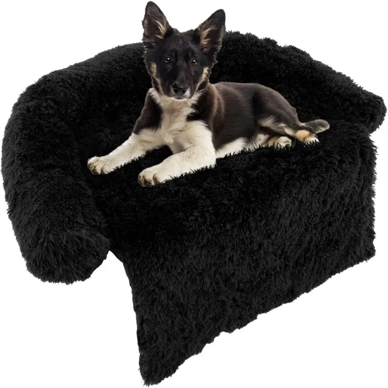 Letto per Cani in Peluche, Tappettini da Letto per Cani con Rivestimento Rimovibile e Lavabile, Cuccia per Animali Domestici (m, Nero) - Goplus