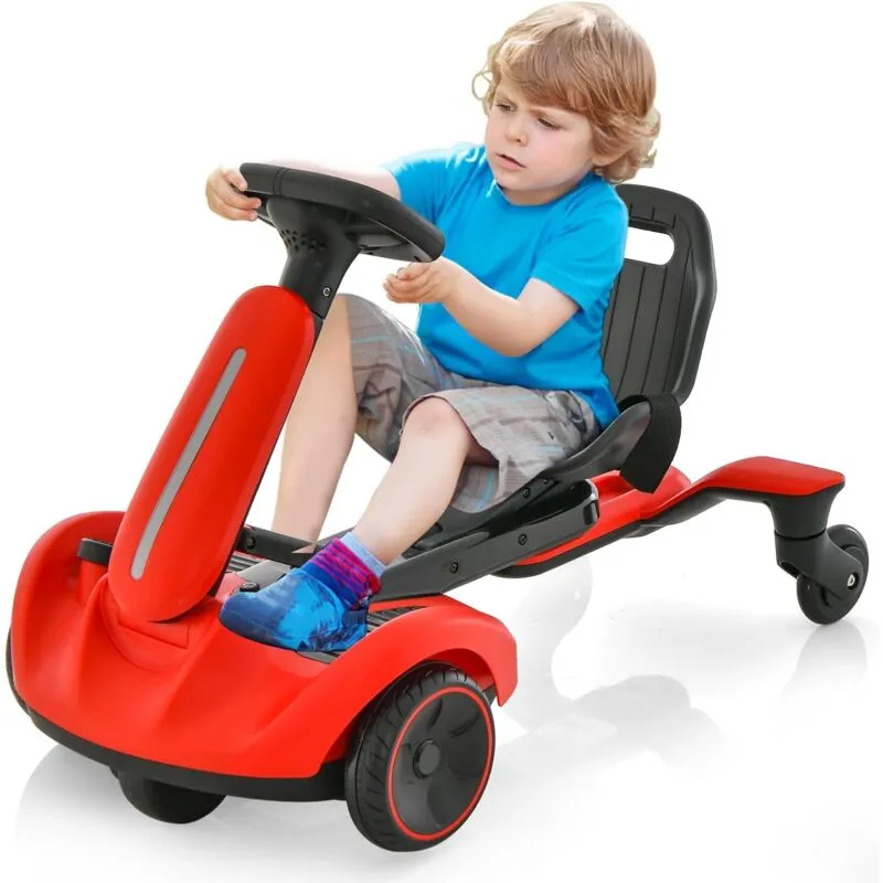 Goplus - Macchina Elettrica 6V per Bambini, Go-Kart Pieghevole con Sedile Regolabile in 2 Direzioni e Velocità Fino a 4,8 km/h, Auto Elettrica con